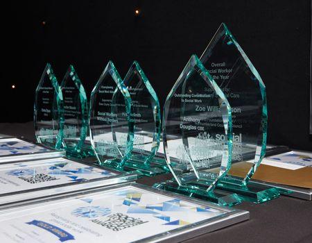 Social Worker of the Year trophies